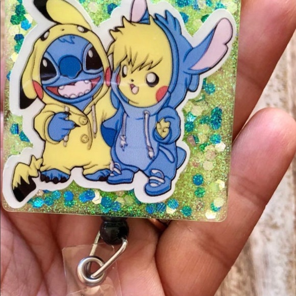 Stitch and Pikachu Badge Reel - Picture 2 of 3
